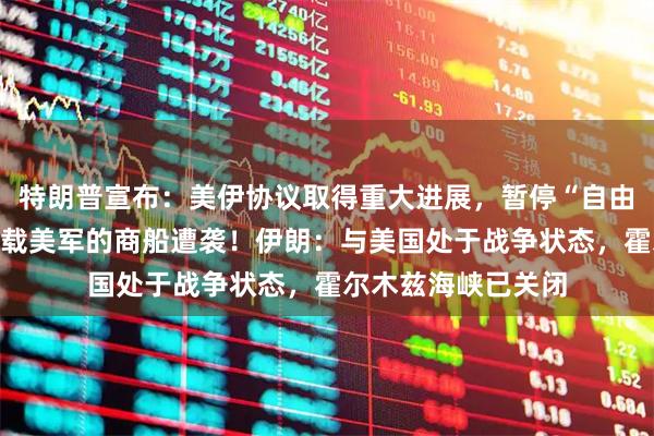 特朗普宣布：美伊协议取得重大进展，暂停“自由计划”！美方：搭载美军的商船遭袭！伊朗：与美国处于战争状态，霍尔木兹海峡已关闭