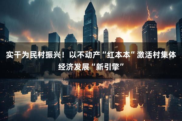 实干为民村振兴！以不动产“红本本”激活村集体经济发展“新引擎”